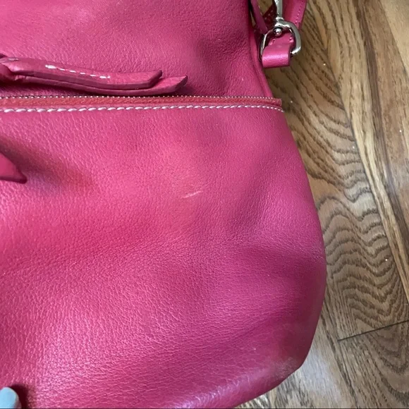 Dooney & Bourke Dillan double pocket satchel in dark pink - Picture 6 of 16